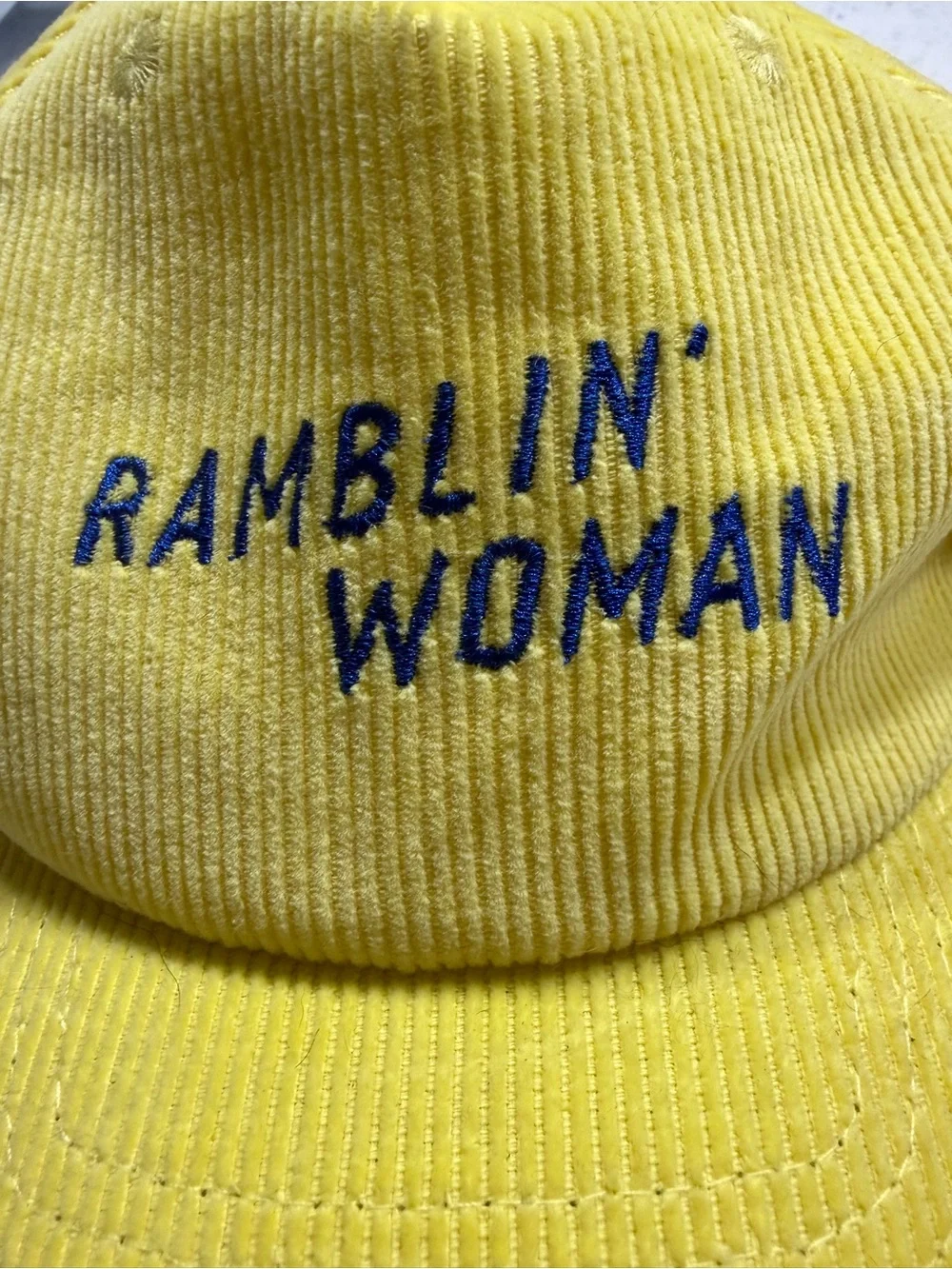 Yellow Corduroy “ramblin woman” Cap